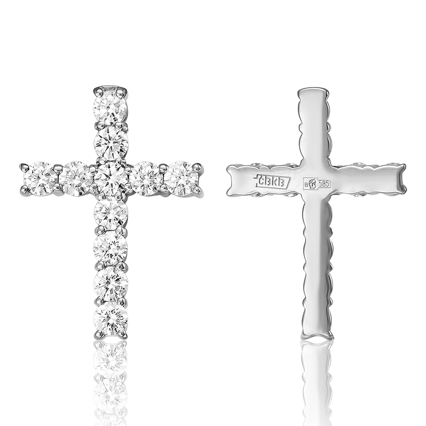Крест декоративный, золото, бриллиант, Крест 7-31-0036-201